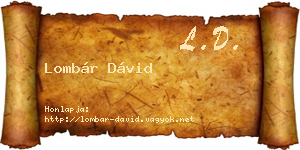 Lombár Dávid névjegykártya