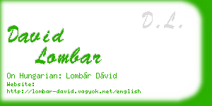 david lombar business card